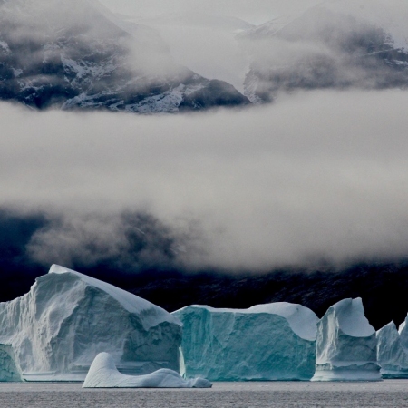 Icebergs are majestic natural works of art heading out to sea. These sculptures that are up to 100 meters high are a formidable sight and are best seen in the summer.