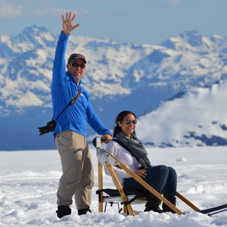 Experience the thrill of dog sledding on a stunning Alaskan glacier!