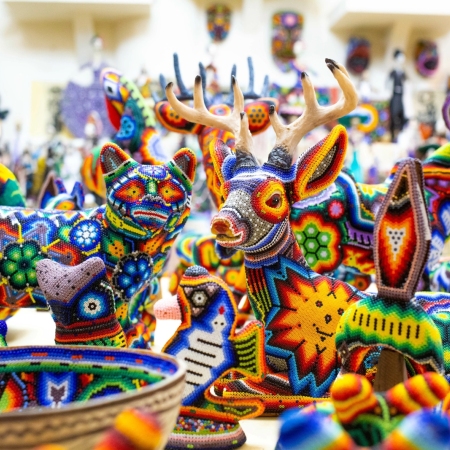 The Huichols, natives whose beaded arts and crafts provide Mexico visitors with treasures that often accompany them home, your will find them along Banderas Bay sharing their arts and crafts. 