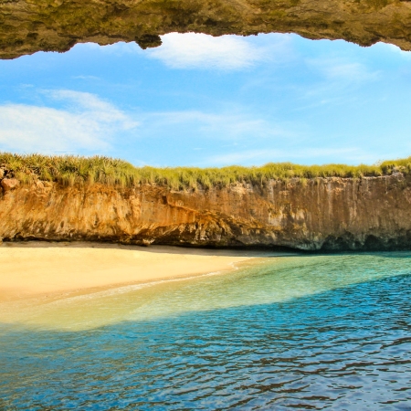  Visiting a National Protected area, a hidden beach located in the Marietas Island is a unique experience ideal for Snorkel, birth and seasonal whale watching
